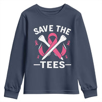 Breast Cancer Awareness Pink Ribbon Golf Youth Sweatshirt Funny Save The Tees - Wonder Print Shop