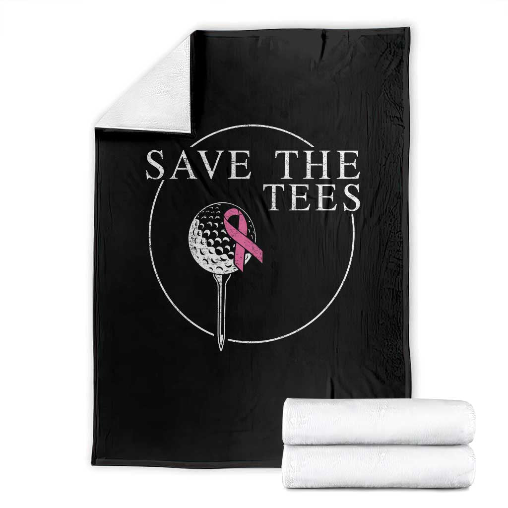Breast Cancer Awareness Golf Throw Blanket Pink Ribbon Save The Tees Fundraiser Team - Wonder Print Shop