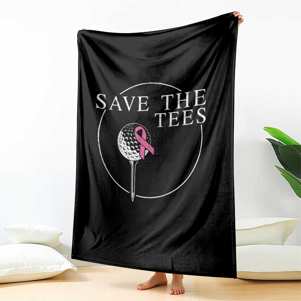 Breast Cancer Awareness Golf Throw Blanket Pink Ribbon Save The Tees Fundraiser Team - Wonder Print Shop