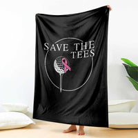 Breast Cancer Awareness Golf Throw Blanket Pink Ribbon Save The Tees Fundraiser Team - Wonder Print Shop