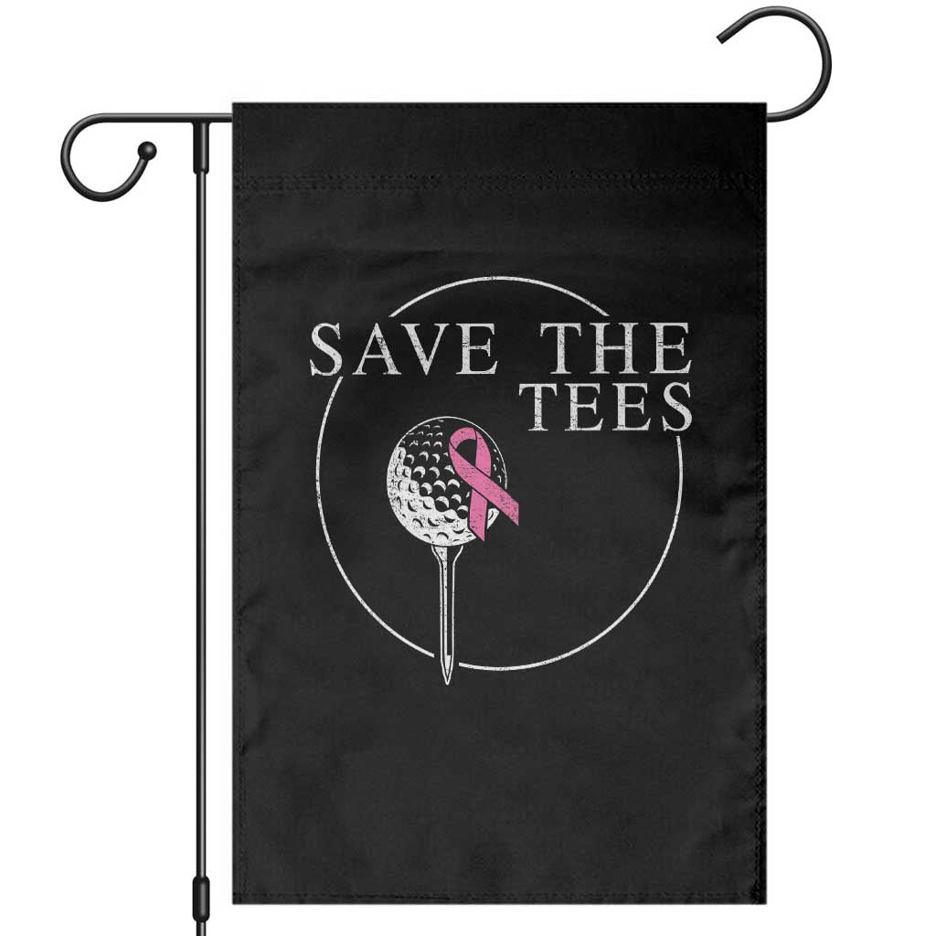 Breast Cancer Awareness Golf Garden Flag Pink Ribbon Save The Tees Fundraiser Team - Wonder Print Shop