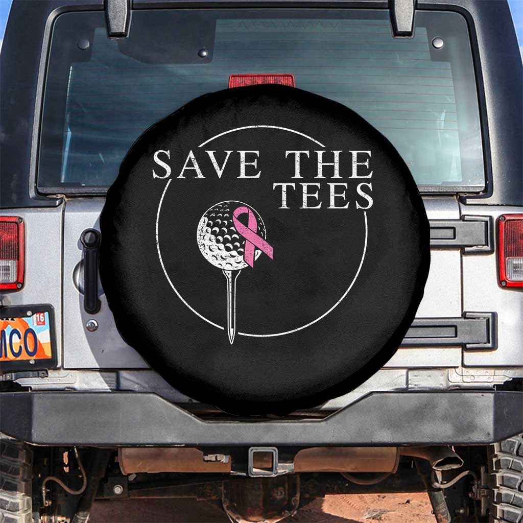 Breast Cancer Awareness Golf Spare Tire Cover Pink Ribbon Save The Tees Fundraiser Team - Wonder Print Shop