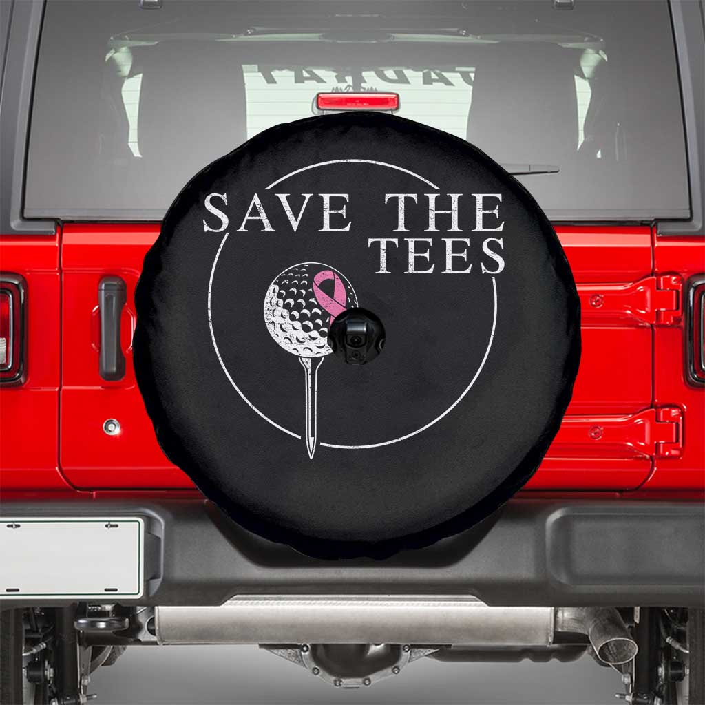Breast Cancer Awareness Golf Spare Tire Cover Pink Ribbon Save The Tees Fundraiser Team - Wonder Print Shop