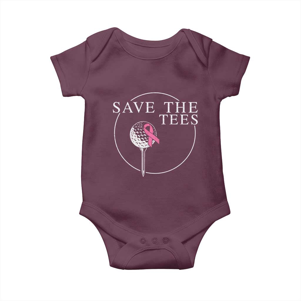 Breast Cancer Awareness Golf Baby Onesie Pink Ribbon Save The Tees Fundraiser Team - Wonder Print Shop