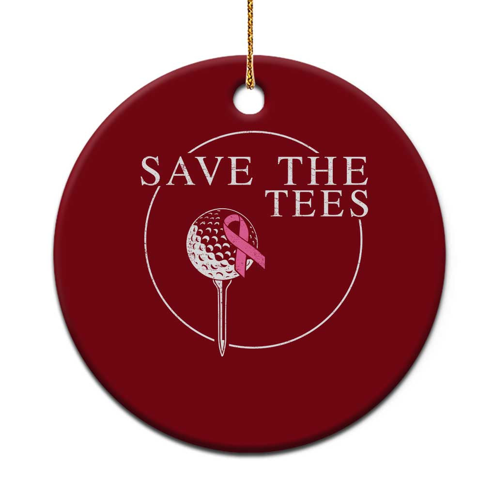Breast Cancer Awareness Golf Ceramic Ornament Pink Ribbon Save The Tees Fundraiser Team - Wonder Print Shop