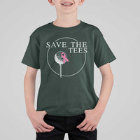 Breast Cancer Awareness Golf T Shirt For Kid Pink Ribbon Save The Tees Fundraiser Team - Wonder Print Shop