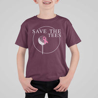 Breast Cancer Awareness Golf T Shirt For Kid Pink Ribbon Save The Tees Fundraiser Team - Wonder Print Shop