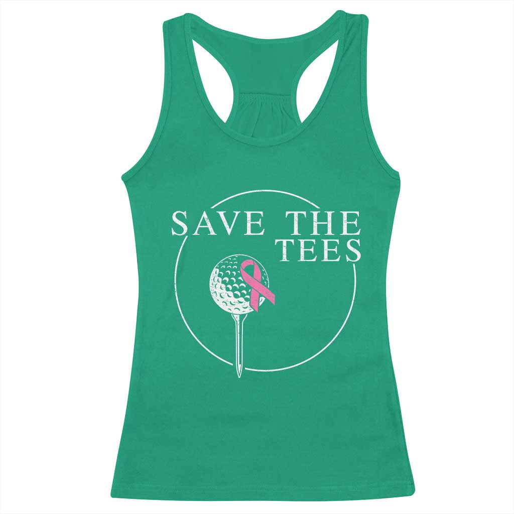 Breast Cancer Awareness Golf Racerback Tank Top Pink Ribbon Save The Tees Fundraiser Team - Wonder Print Shop