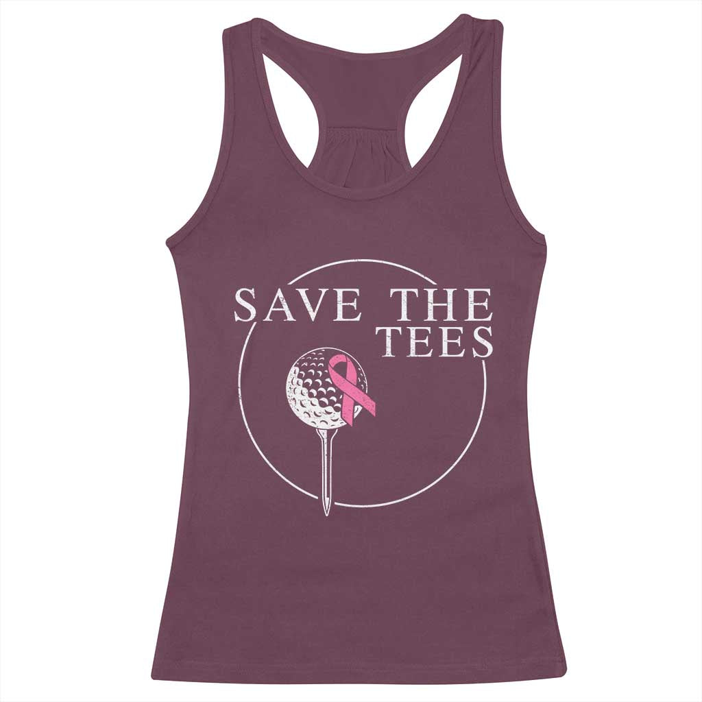 Breast Cancer Awareness Golf Racerback Tank Top Pink Ribbon Save The Tees Fundraiser Team - Wonder Print Shop