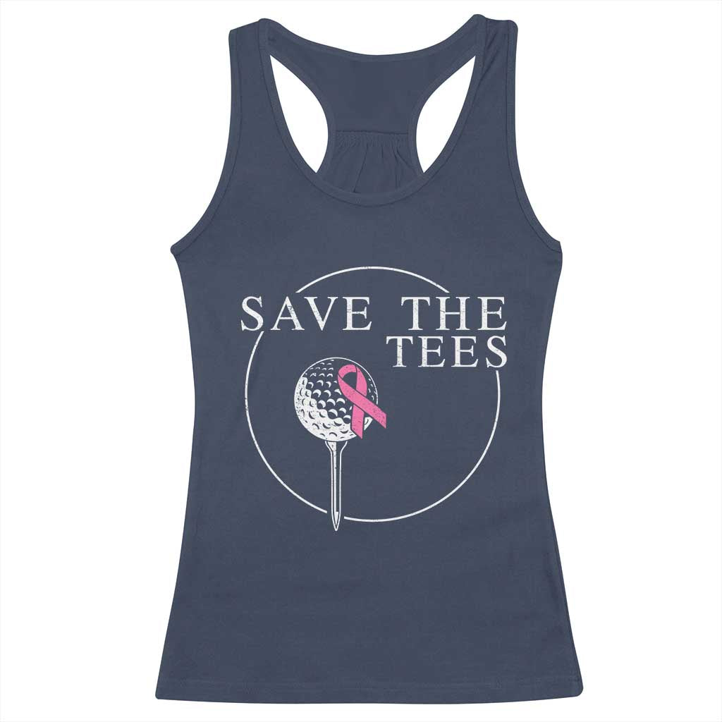 Breast Cancer Awareness Golf Racerback Tank Top Pink Ribbon Save The Tees Fundraiser Team - Wonder Print Shop