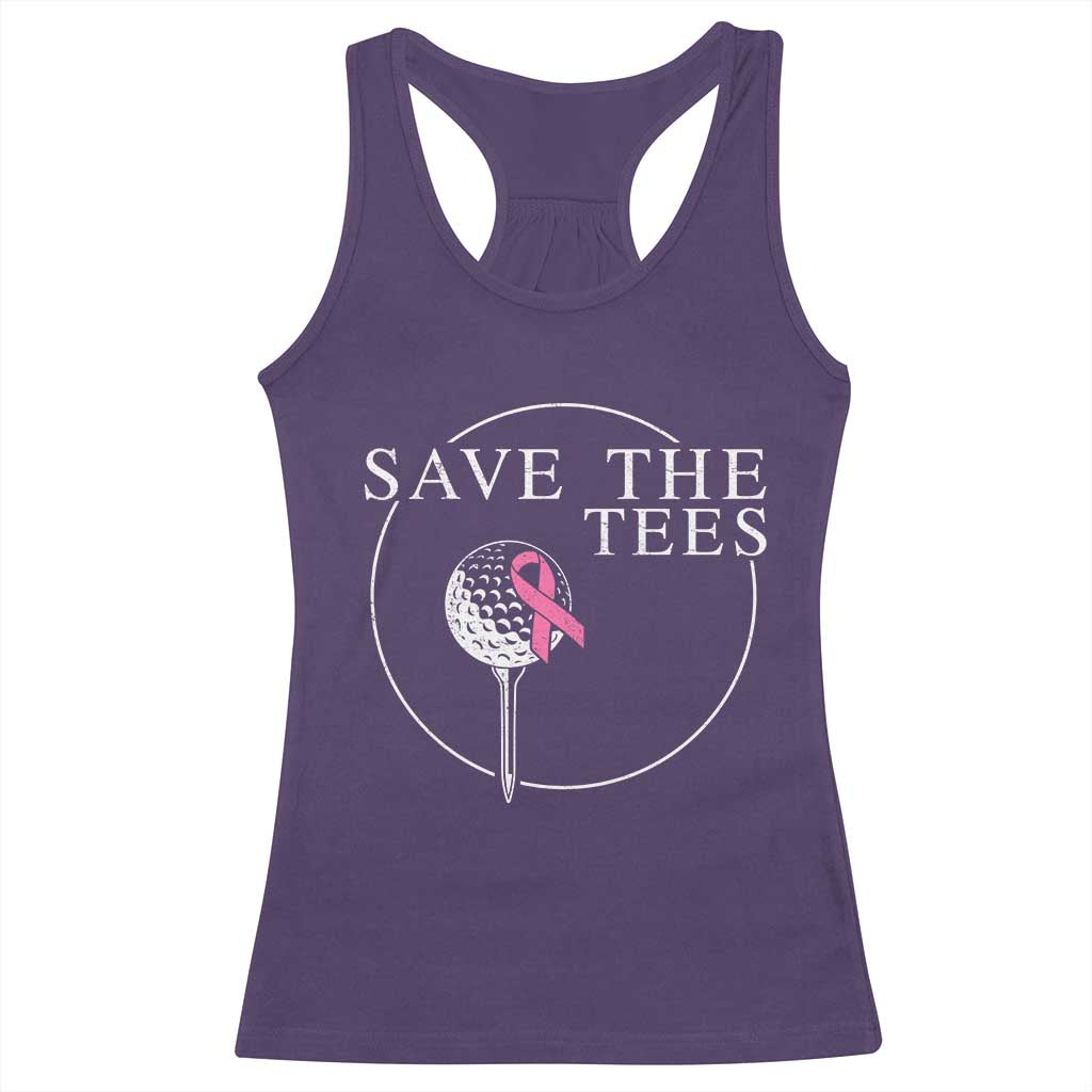 Breast Cancer Awareness Golf Racerback Tank Top Pink Ribbon Save The Tees Fundraiser Team - Wonder Print Shop