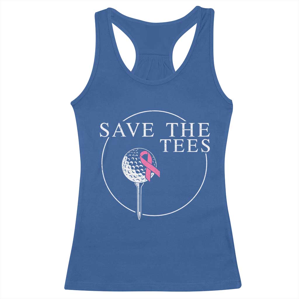 Breast Cancer Awareness Golf Racerback Tank Top Pink Ribbon Save The Tees Fundraiser Team - Wonder Print Shop