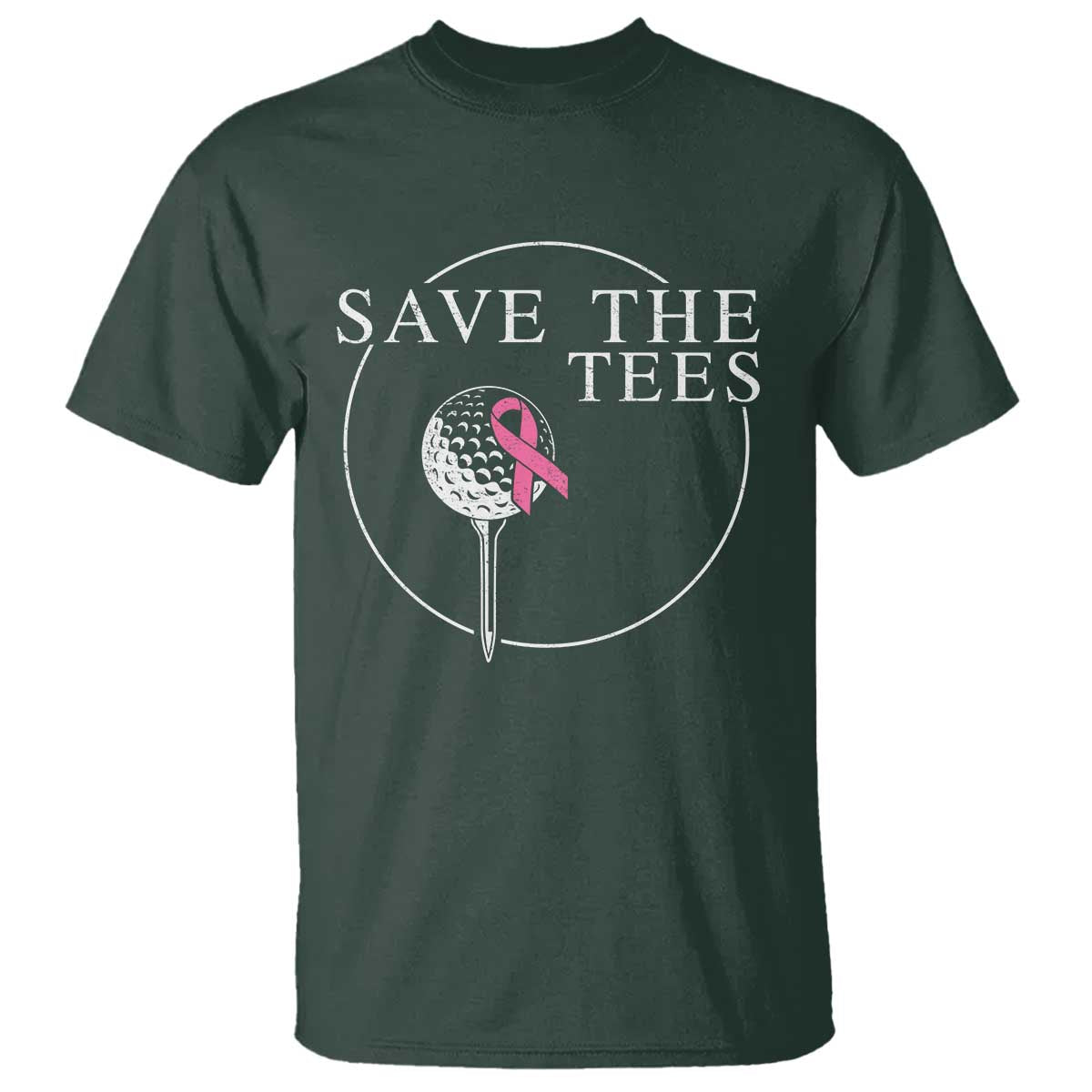 Breast Cancer Awareness Golf T Shirt Pink Ribbon Save The Tees Fundraiser Team - Wonder Print Shop