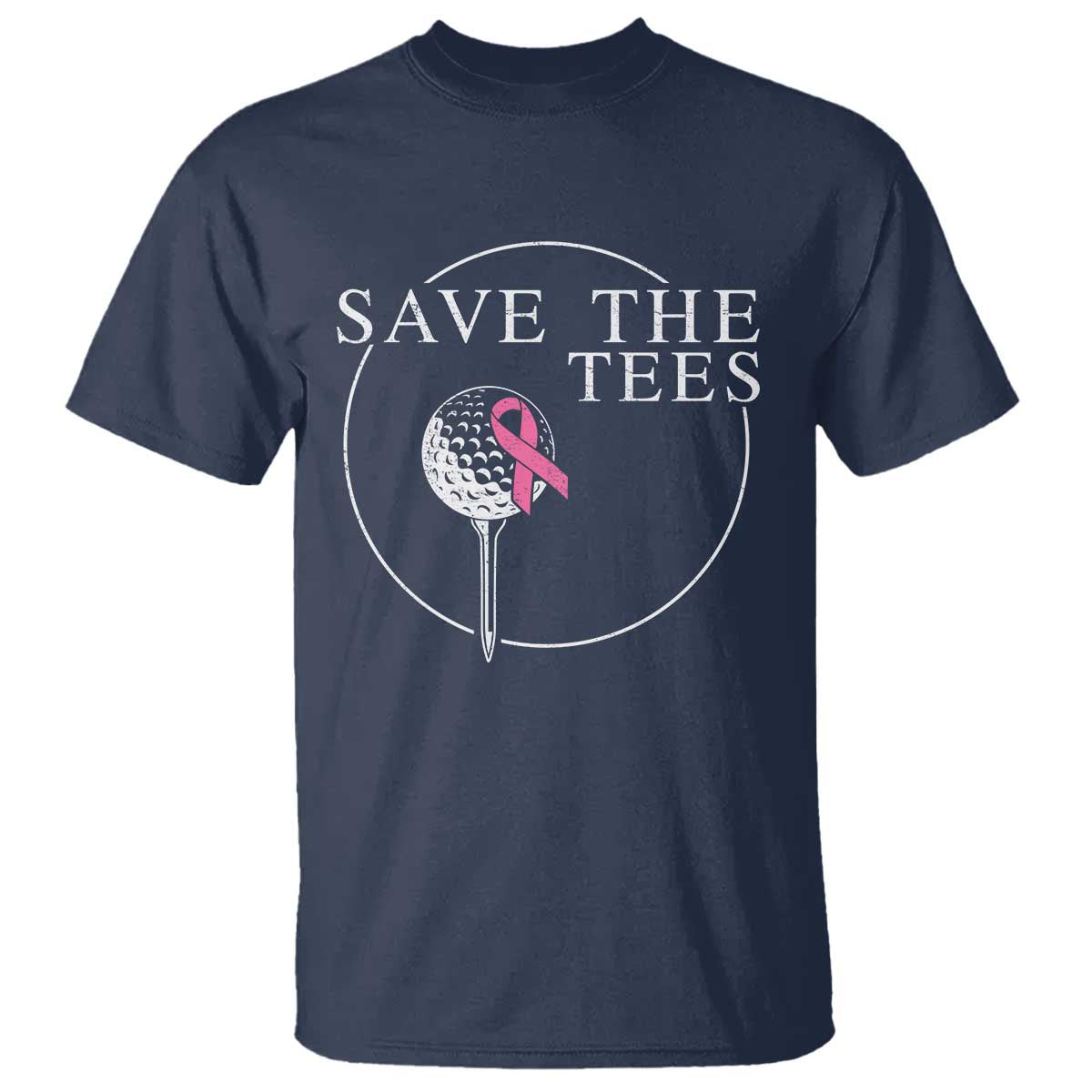 Breast Cancer Awareness Golf T Shirt Pink Ribbon Save The Tees Fundraiser Team - Wonder Print Shop