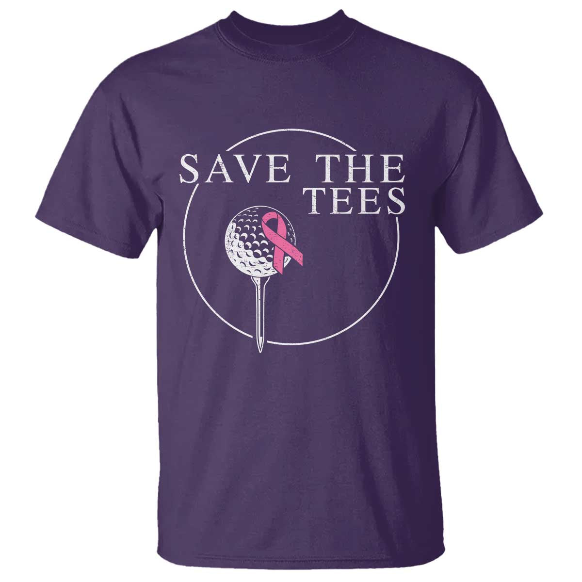 Breast Cancer Awareness Golf T Shirt Pink Ribbon Save The Tees Fundraiser Team - Wonder Print Shop