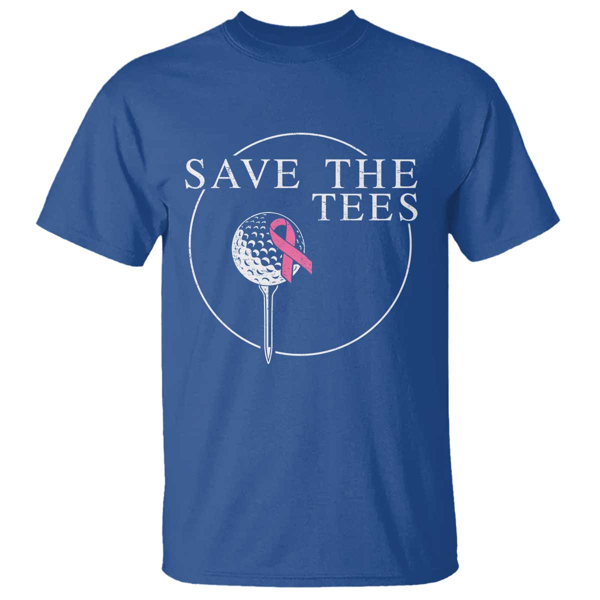 Breast Cancer Awareness Golf T Shirt Pink Ribbon Save The Tees Fundraiser Team - Wonder Print Shop