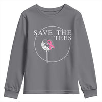 Breast Cancer Awareness Golf Youth Sweatshirt Pink Ribbon Save The Tees Fundraiser Team - Wonder Print Shop