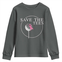 Breast Cancer Awareness Golf Youth Sweatshirt Pink Ribbon Save The Tees Fundraiser Team - Wonder Print Shop