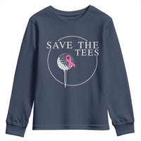 Breast Cancer Awareness Golf Youth Sweatshirt Pink Ribbon Save The Tees Fundraiser Team - Wonder Print Shop