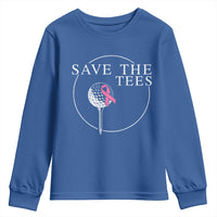 Breast Cancer Awareness Golf Youth Sweatshirt Pink Ribbon Save The Tees Fundraiser Team - Wonder Print Shop