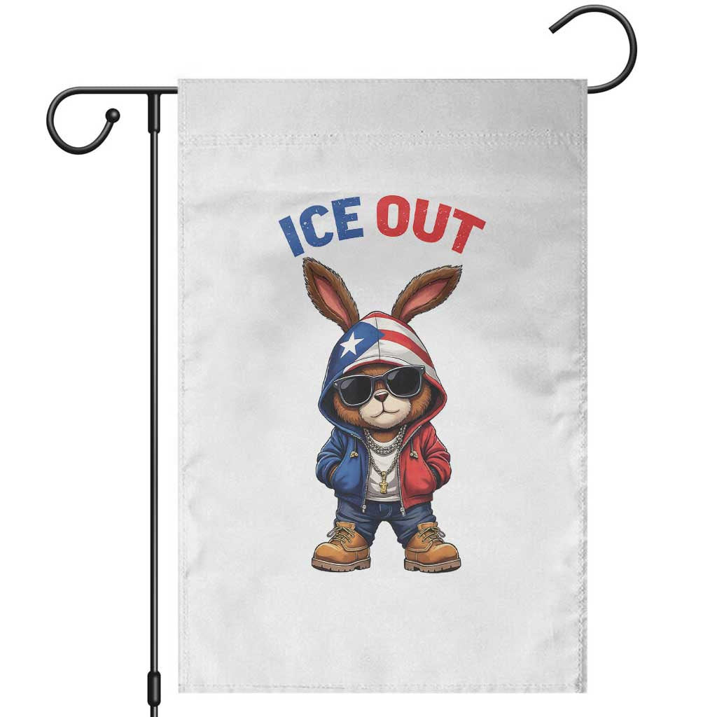 Cool Bunny Ice Out Garden Flag Puerto Rican Flag Hoodie Outfit Vibes Boricua