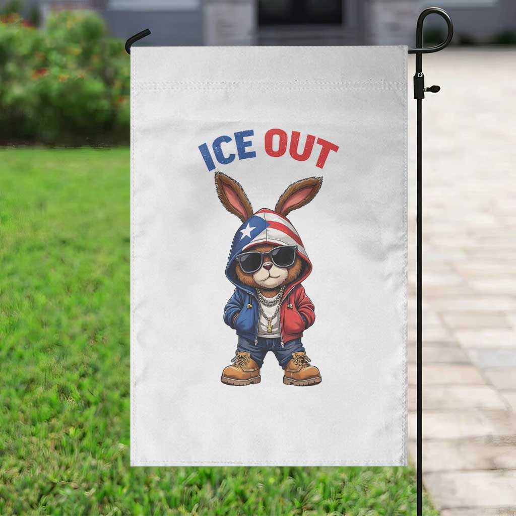 Cool Bunny Ice Out Garden Flag Puerto Rican Flag Hoodie Outfit Vibes Boricua