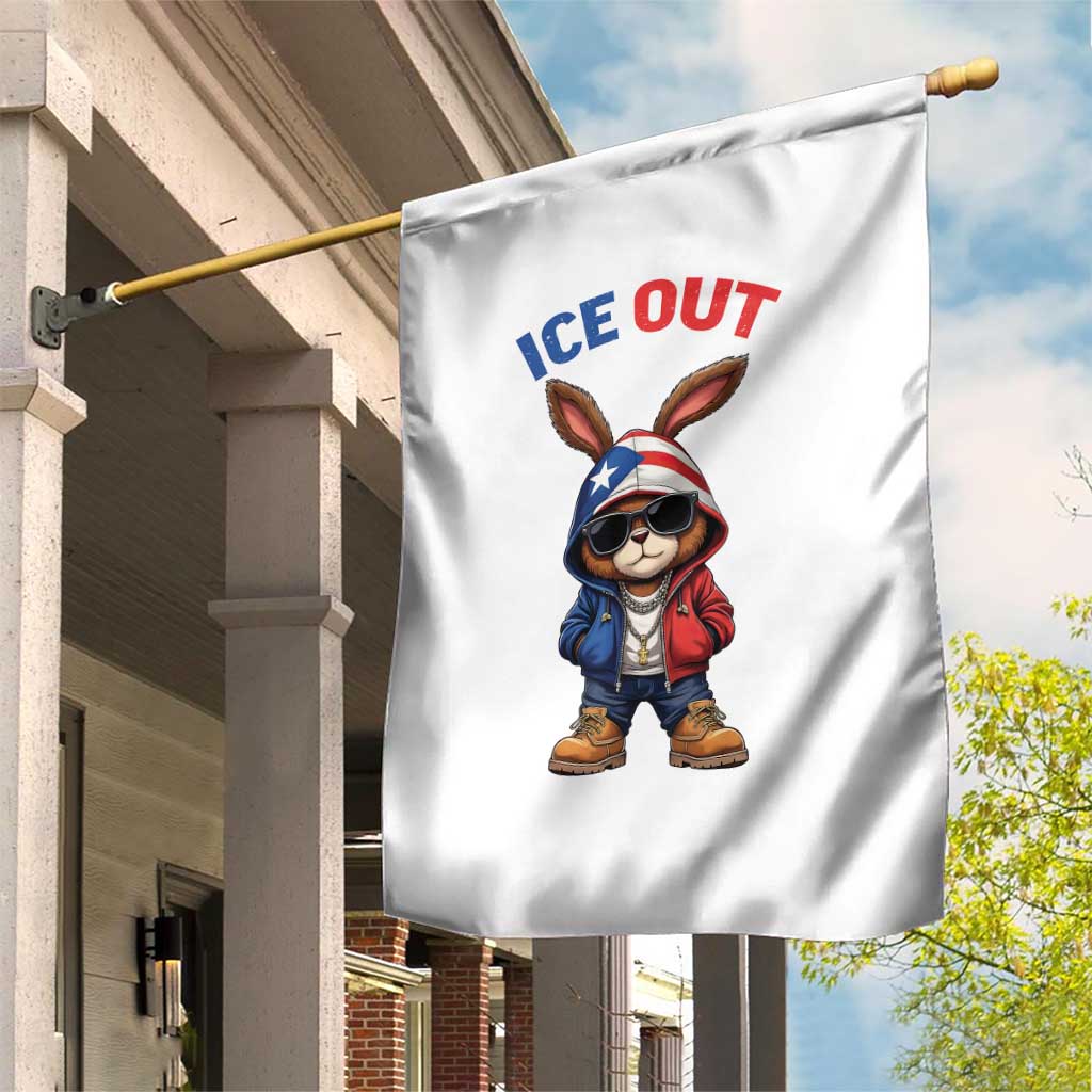 Cool Bunny Ice Out Garden Flag Puerto Rican Flag Hoodie Outfit Vibes Boricua