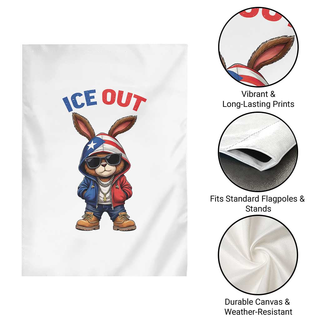 Cool Bunny Ice Out Garden Flag Puerto Rican Flag Hoodie Outfit Vibes Boricua