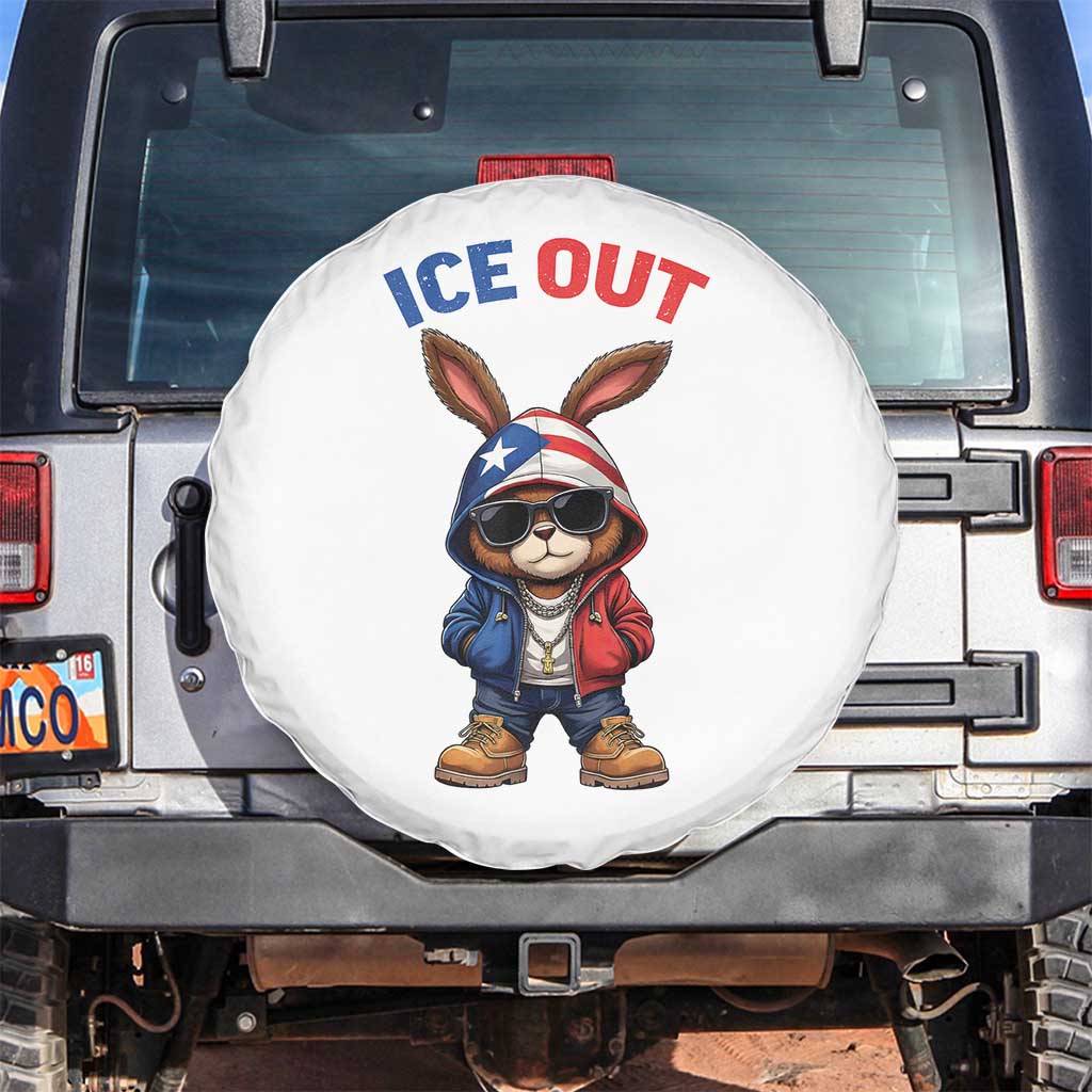 Cool Bunny Ice Out Spare Tire Cover Puerto Rican Flag Hoodie Outfit Vibes Boricua