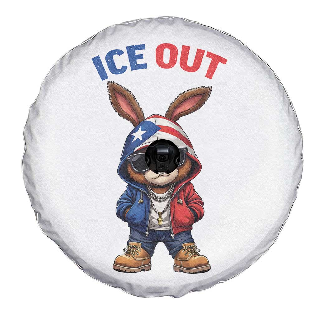 Cool Bunny Ice Out Spare Tire Cover Puerto Rican Flag Hoodie Outfit Vibes Boricua