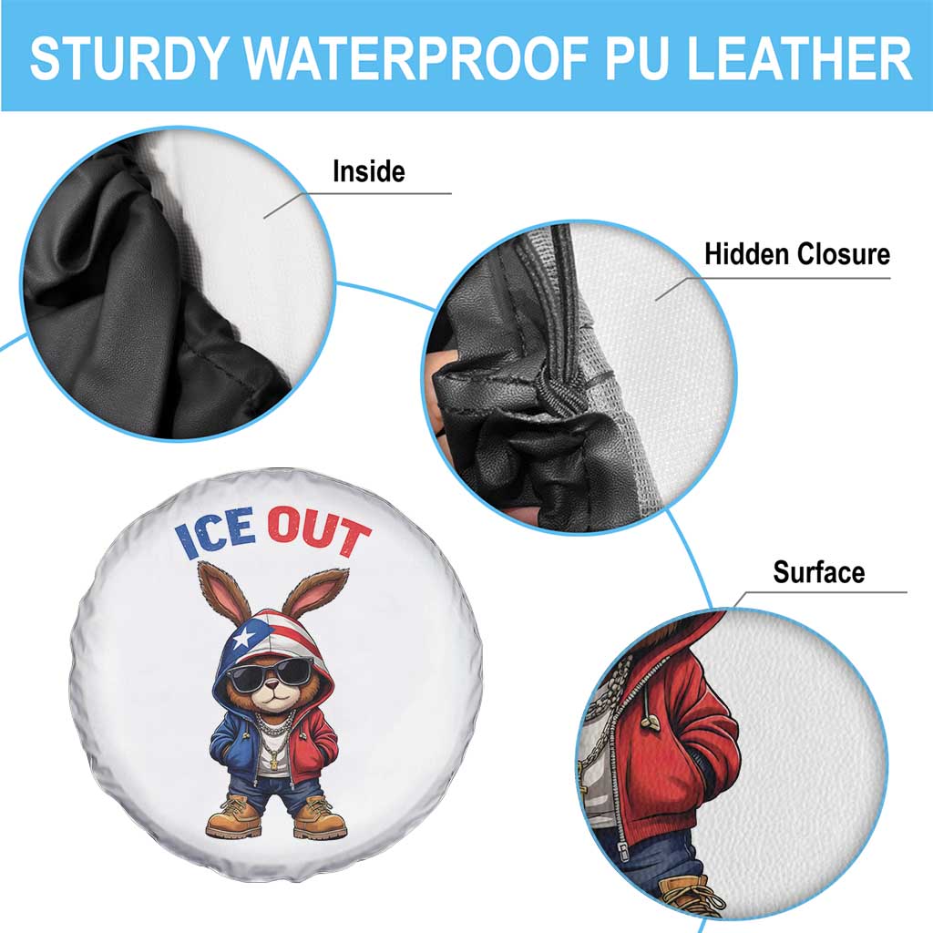 Cool Bunny Ice Out Spare Tire Cover Puerto Rican Flag Hoodie Outfit Vibes Boricua