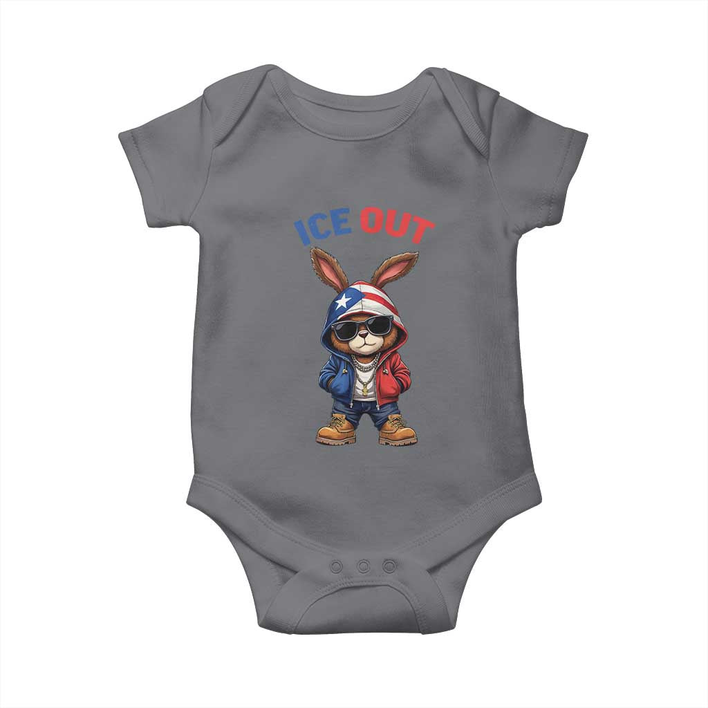 Cool Bunny Ice Out Baby Onesie Puerto Rican Flag Hoodie Outfit Vibes Boricua