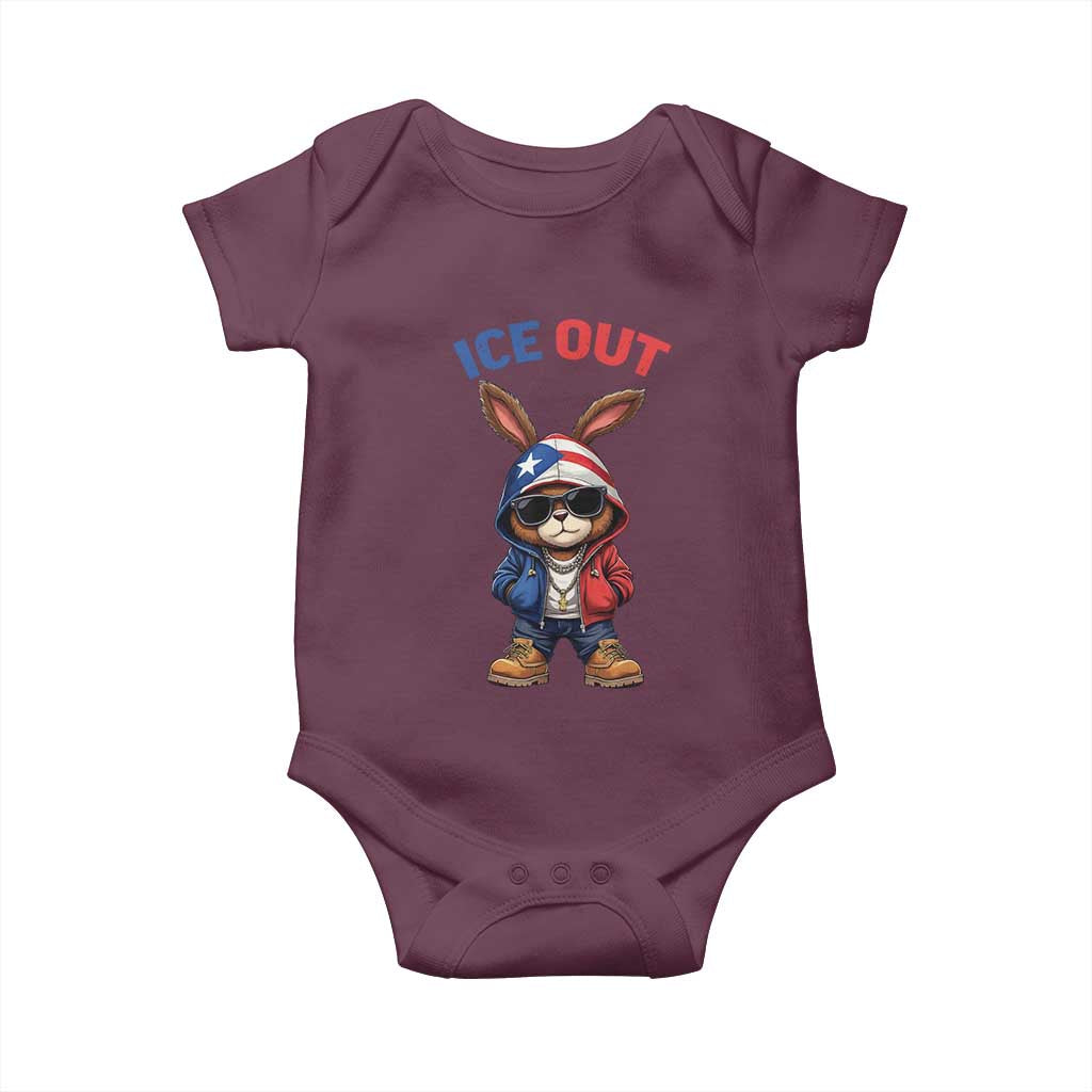 Cool Bunny Ice Out Baby Onesie Puerto Rican Flag Hoodie Outfit Vibes Boricua
