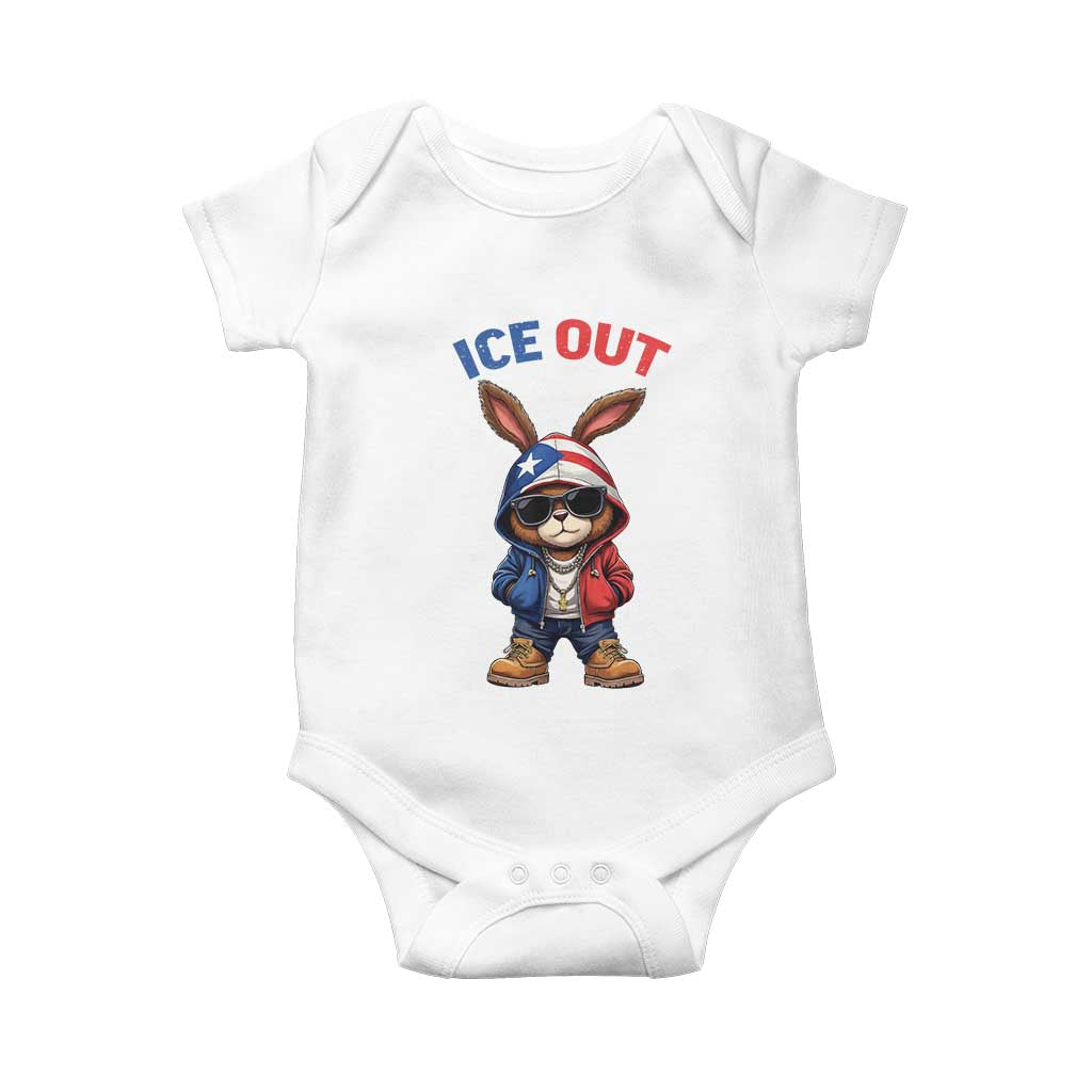 Cool Bunny Ice Out Baby Onesie Puerto Rican Flag Hoodie Outfit Vibes Boricua