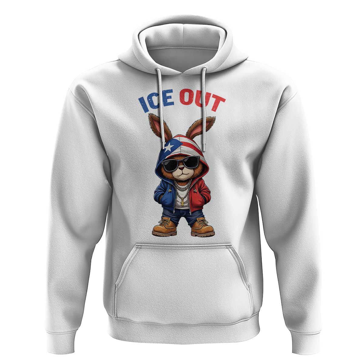 Cool Bunny Ice Out Hoodie Puerto Rican Flag Hoodie Outfit Vibes Boricua