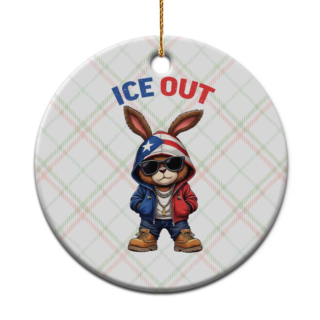 Cool Bunny Ice Out Ceramic Ornament Puerto Rican Flag Hoodie Outfit Vibes Boricua