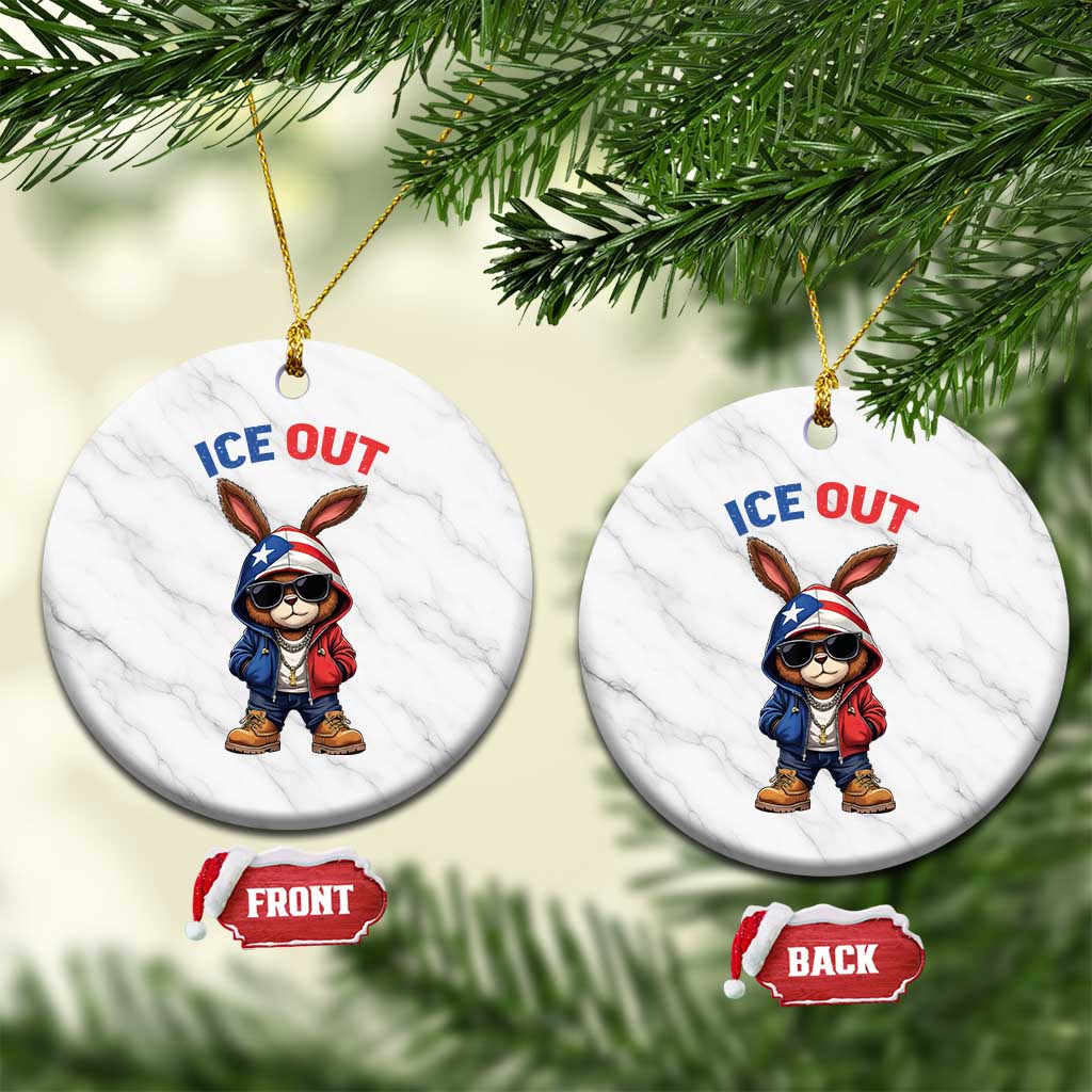 Cool Bunny Ice Out Ceramic Ornament Puerto Rican Flag Hoodie Outfit Vibes Boricua