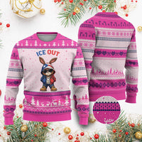 Cool Bunny Ice Out Ugly Christmas Sweater Puerto Rican Flag Hoodie Outfit Vibes Boricua
