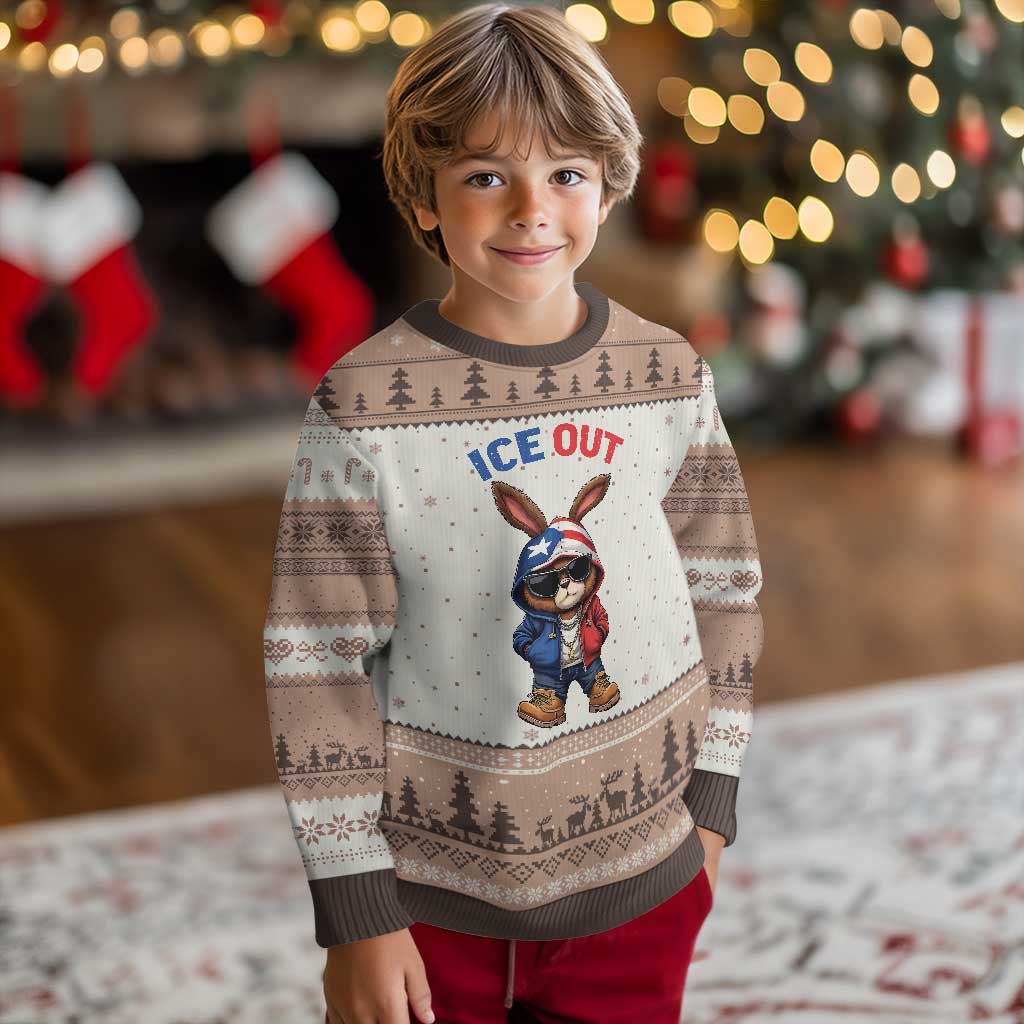 Cool Bunny Ice Out Ugly Christmas Sweater Puerto Rican Flag Hoodie Outfit Vibes Boricua