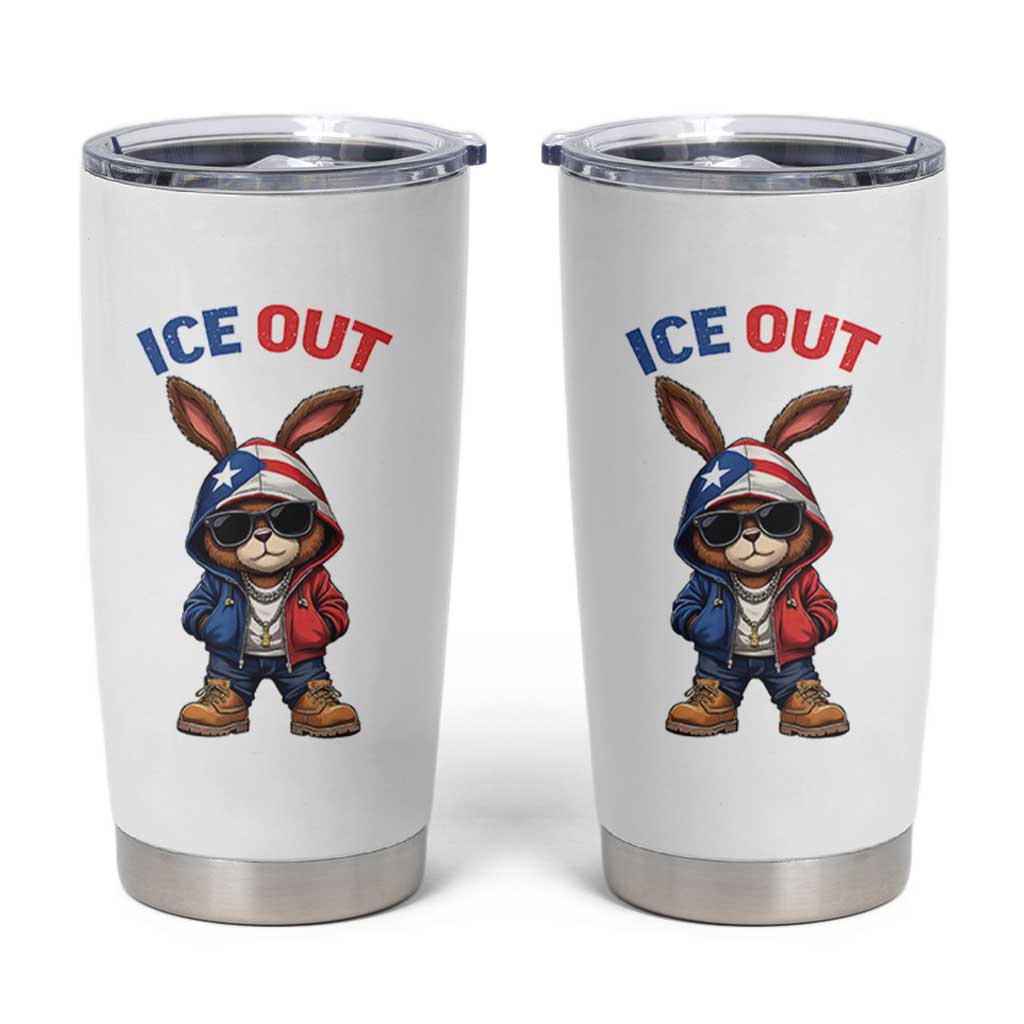 Cool Bunny Ice Out Tumbler Cup Puerto Rican Flag Hoodie Outfit Vibes Boricua