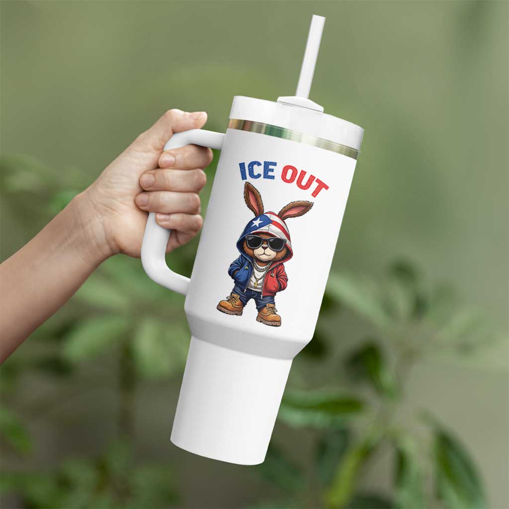 Cool Bunny Ice Out Tumbler With Handle Puerto Rican Flag Hoodie Outfit Vibes Boricua