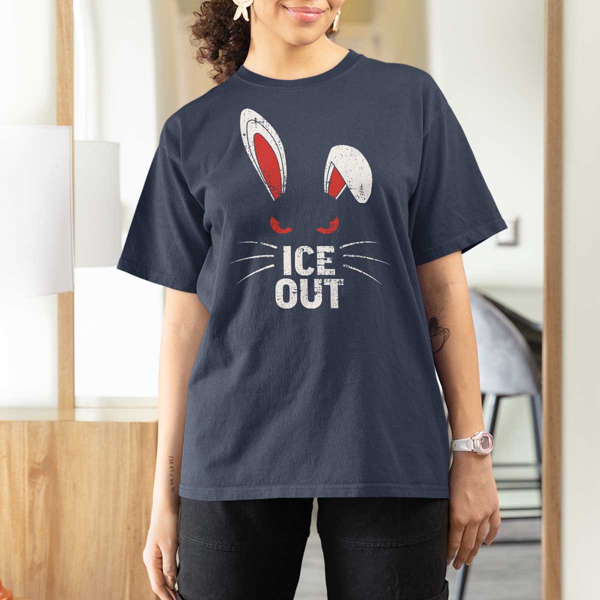 Bunny Ice Out T Shirt For Women Resist FDT Anti Immigration Enforcement