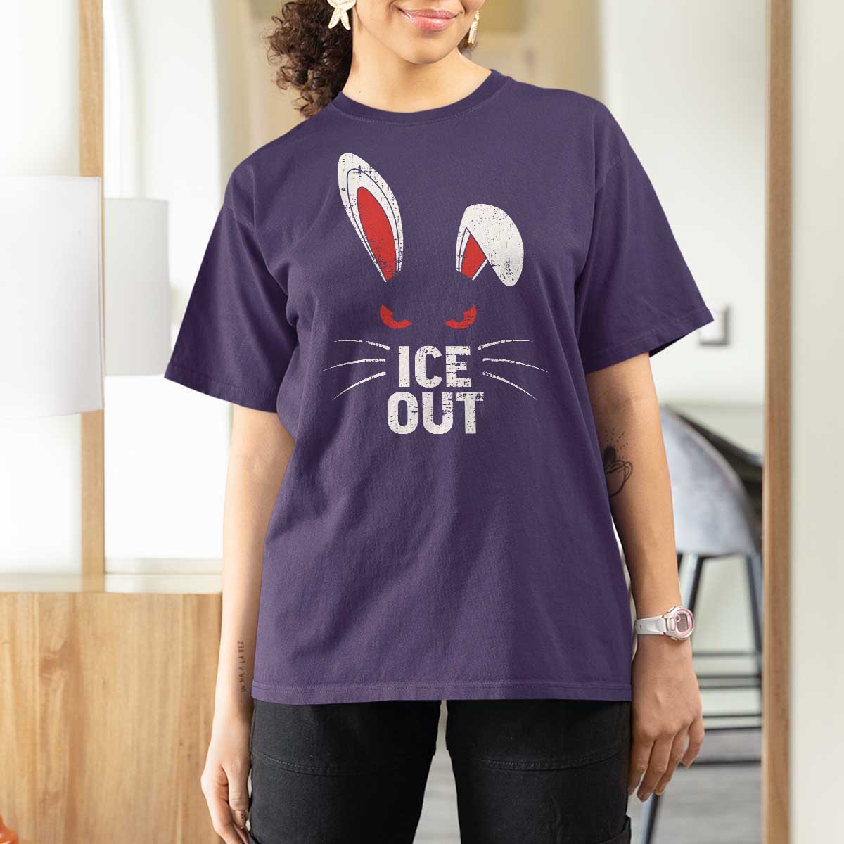 Bunny Ice Out T Shirt For Women Resist FDT Anti Immigration Enforcement
