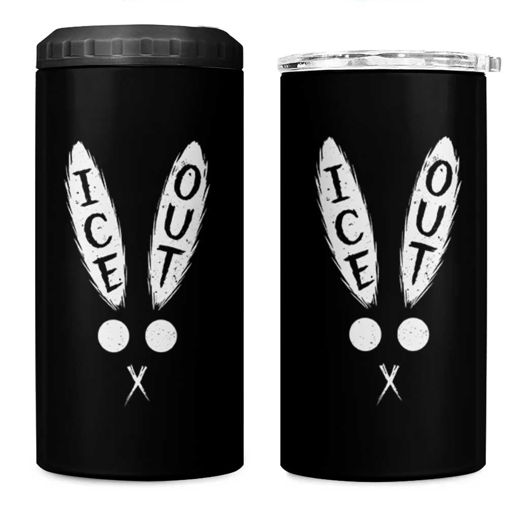 Bunny Bad Ice Out 4 in 1 Can Cooler Tumbler Rabbit FDT Anti Immigration Enforcement