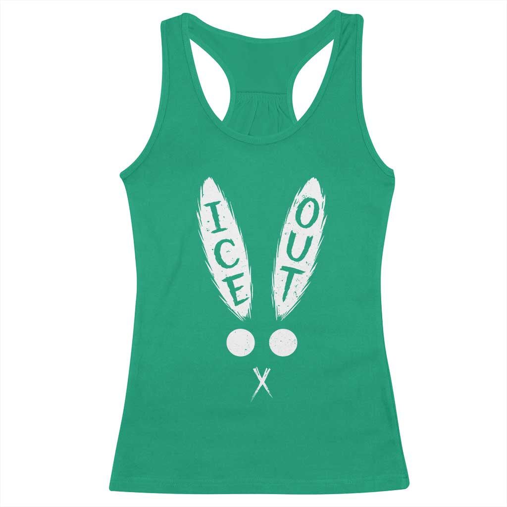 Bunny Bad Ice Out Racerback Tank Top Rabbit FDT Anti Immigration Enforcement