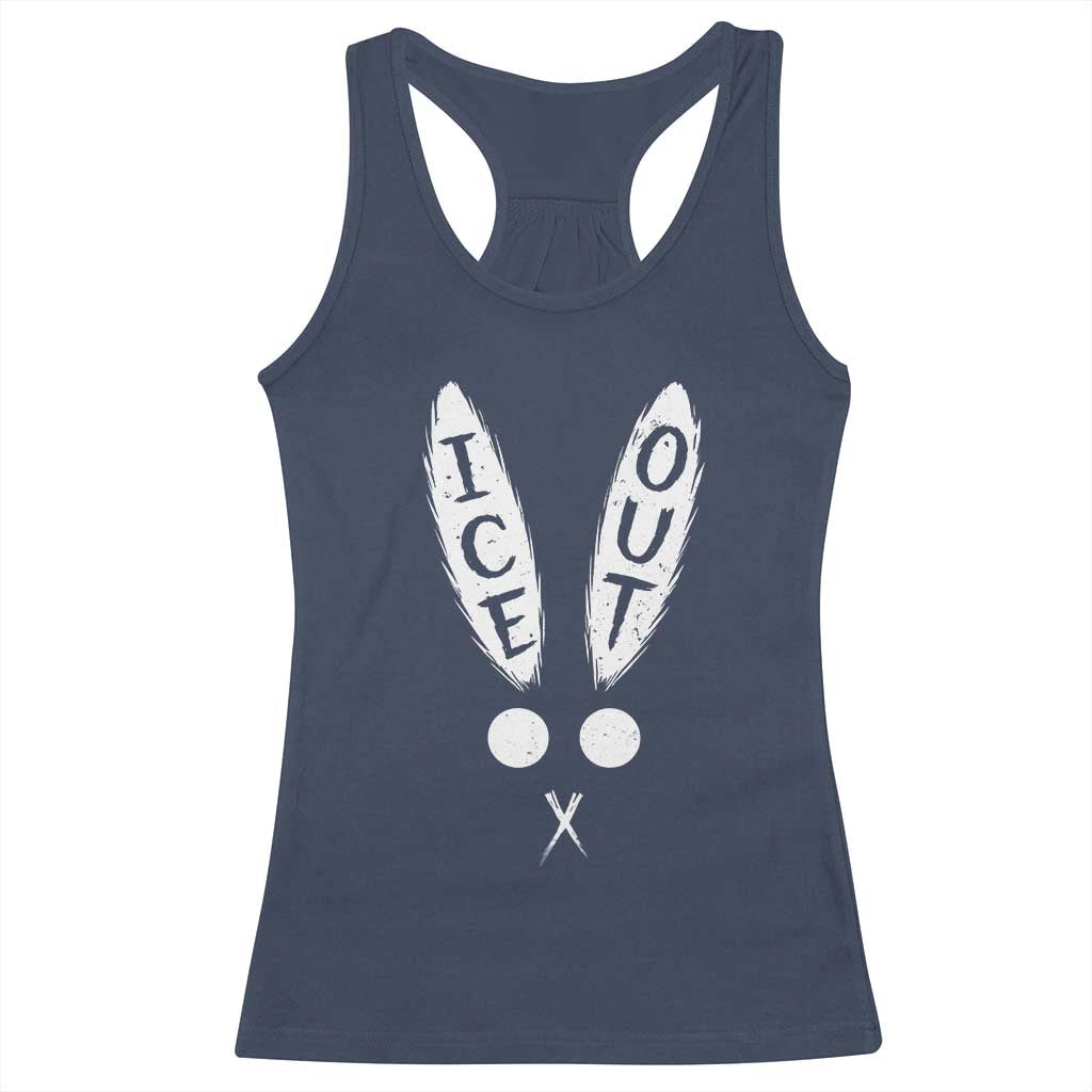 Bunny Bad Ice Out Racerback Tank Top Rabbit FDT Anti Immigration Enforcement