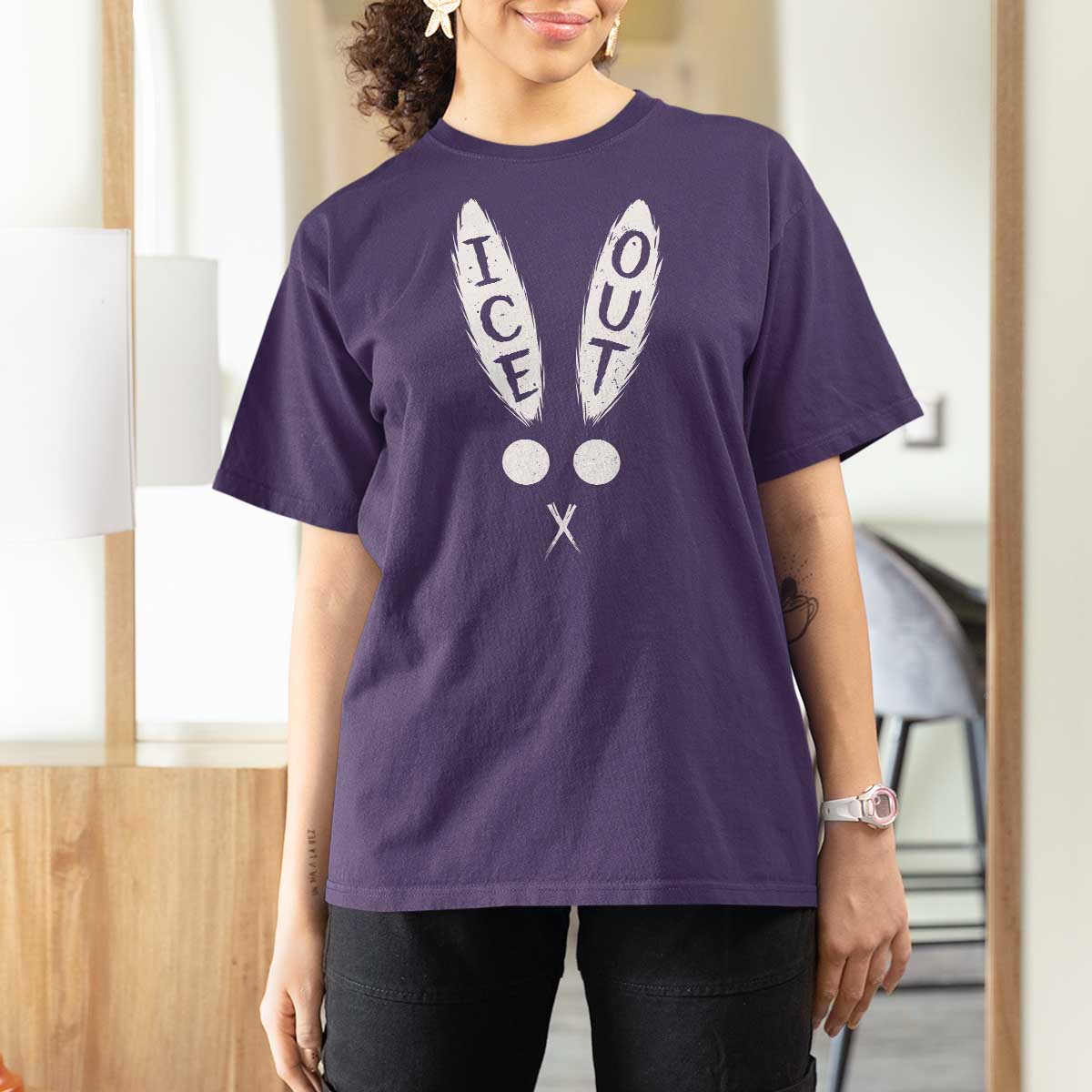 Bunny Bad Ice Out T Shirt For Women Rabbit FDT Anti Immigration Enforcement