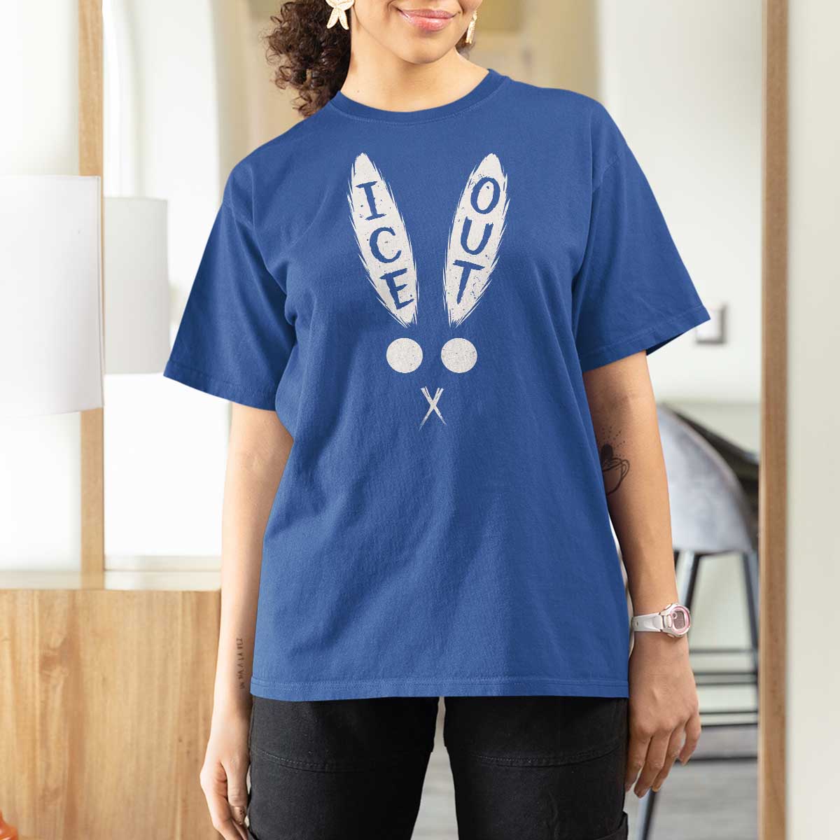 Bunny Bad Ice Out T Shirt For Women Rabbit FDT Anti Immigration Enforcement