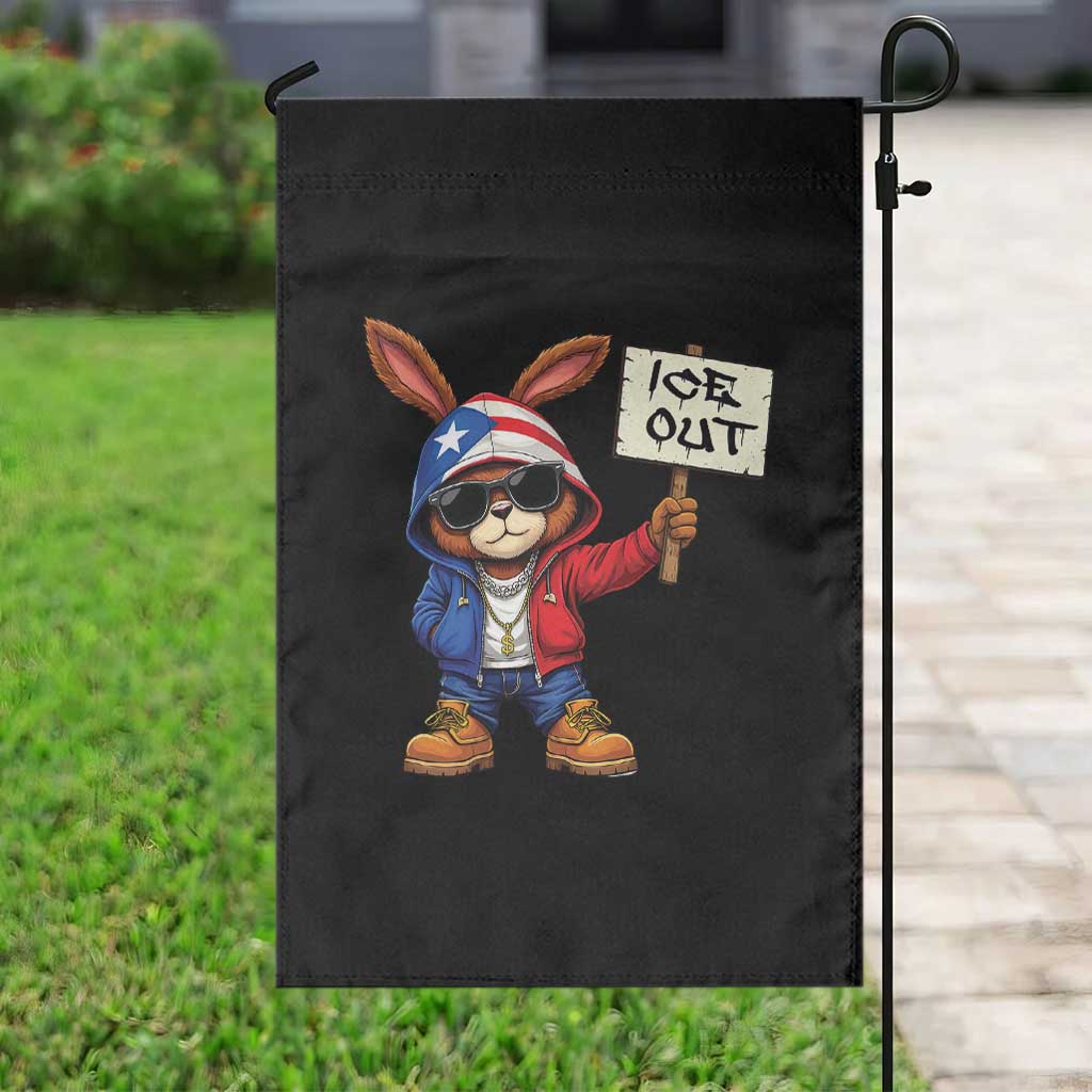 Bunny Ice Out Garden Flag Protest Equality Puerto Rican Flag Hoodie