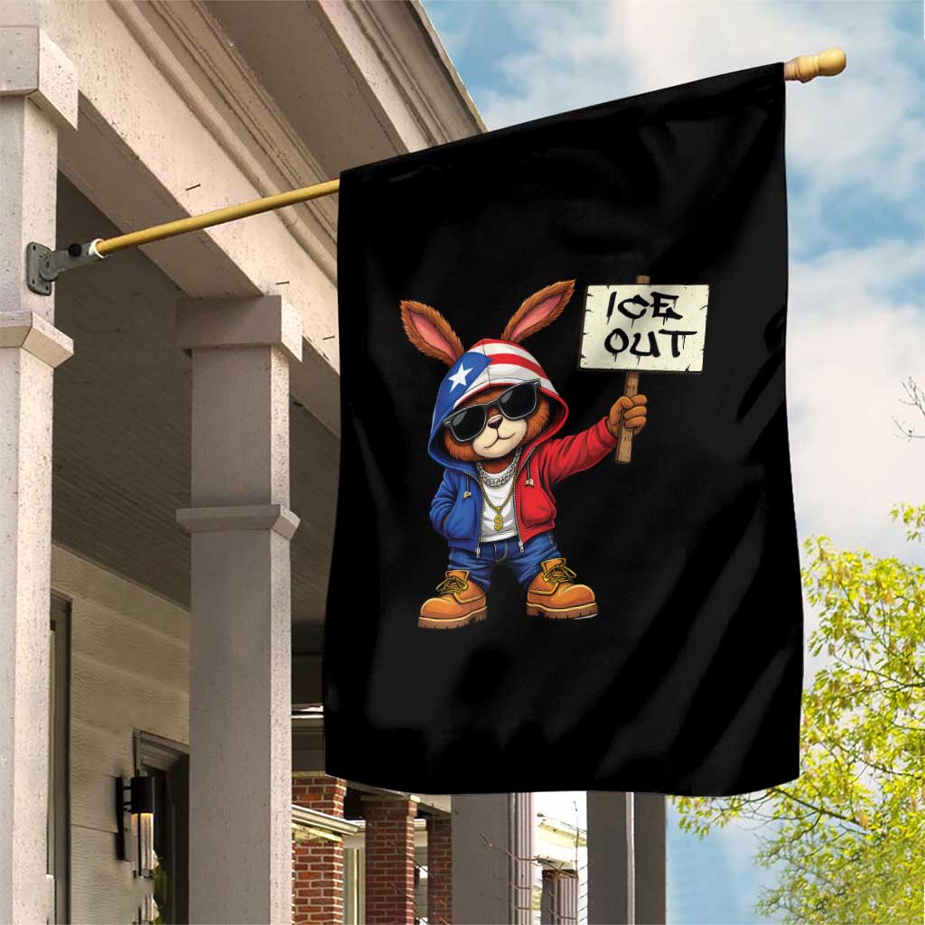 Bunny Ice Out Garden Flag Protest Equality Puerto Rican Flag Hoodie